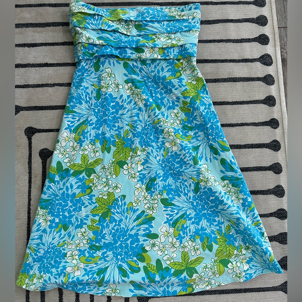 Lilly Pulitzer Petula Layered Pleat Strapless Dress XS